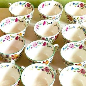 14 Royal Doulton Haddon Hall Minton Tea Cups